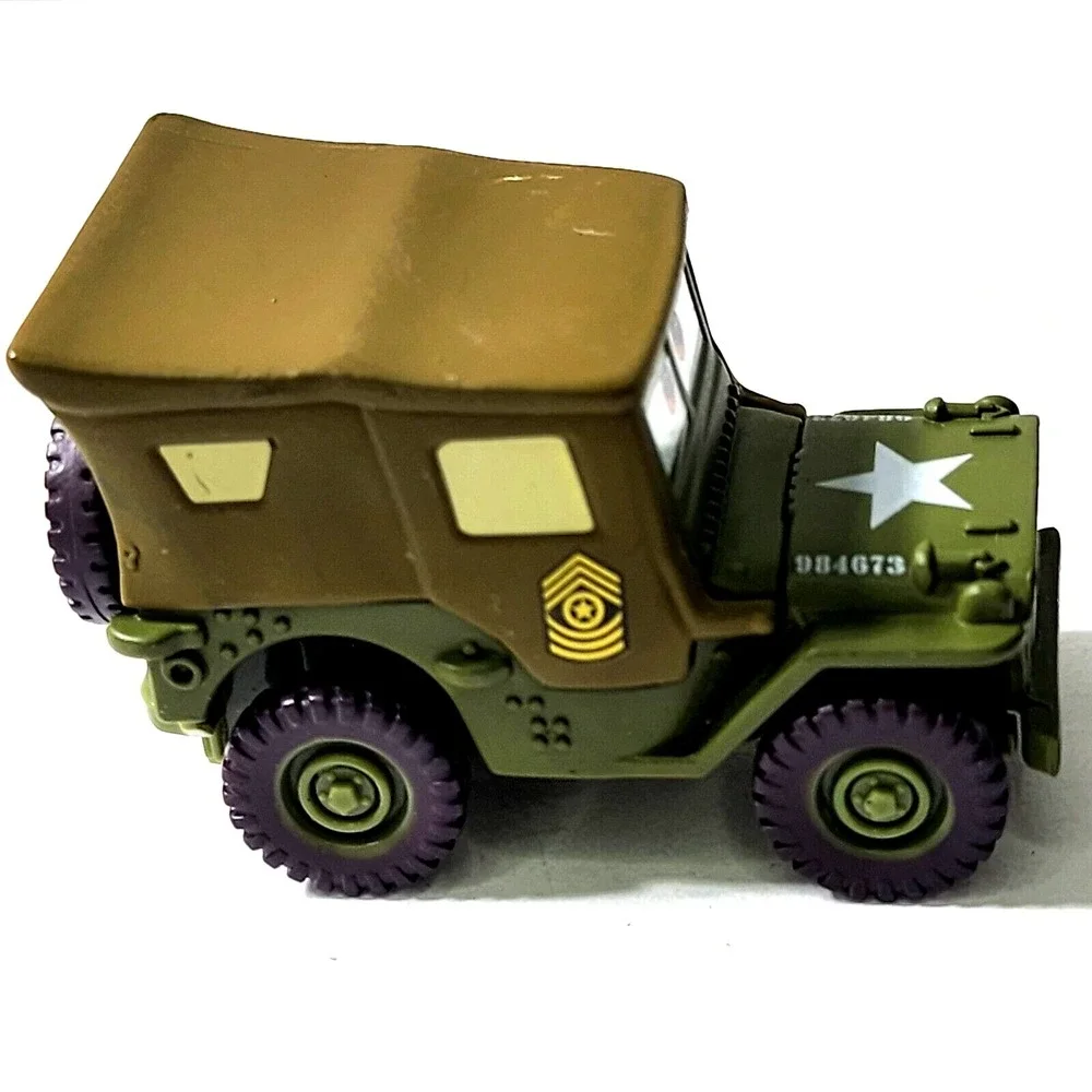 Disney Pixar Cars Sarge Jeep Mattel Green Diecast Toy Vehicle Series 1 41WW2